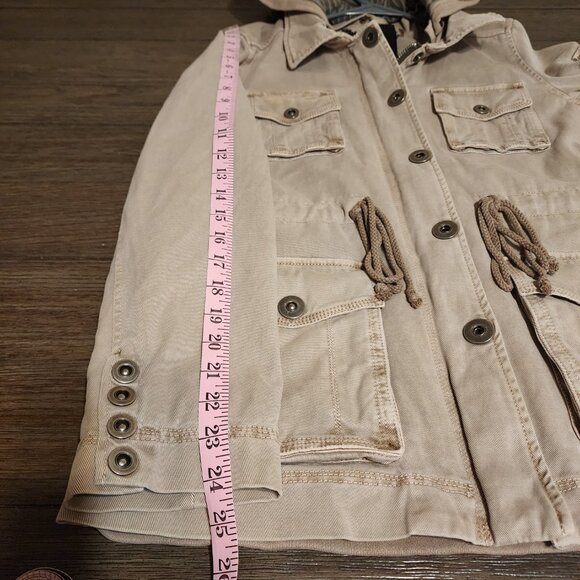 L’atelier Hooded Utility Jacket with Drawstring Waist NWOT Tan Med - Picture 8 of 15